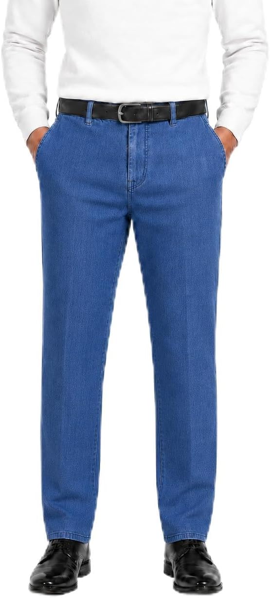 Men’s Classic Straight Fit Stretch Jeans for...