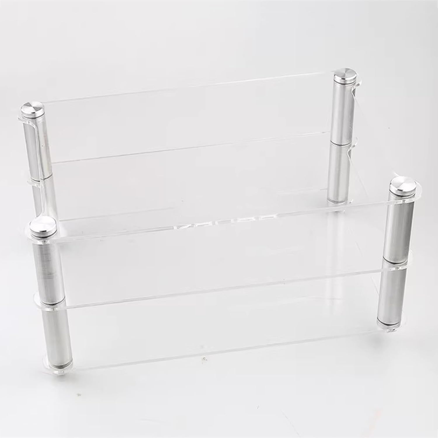 Soporte de audio HIFI de 2 capas para escritorio, soportes de aluminio con panel acrílico, para mini componentes, Dac, amplificador, amplificador