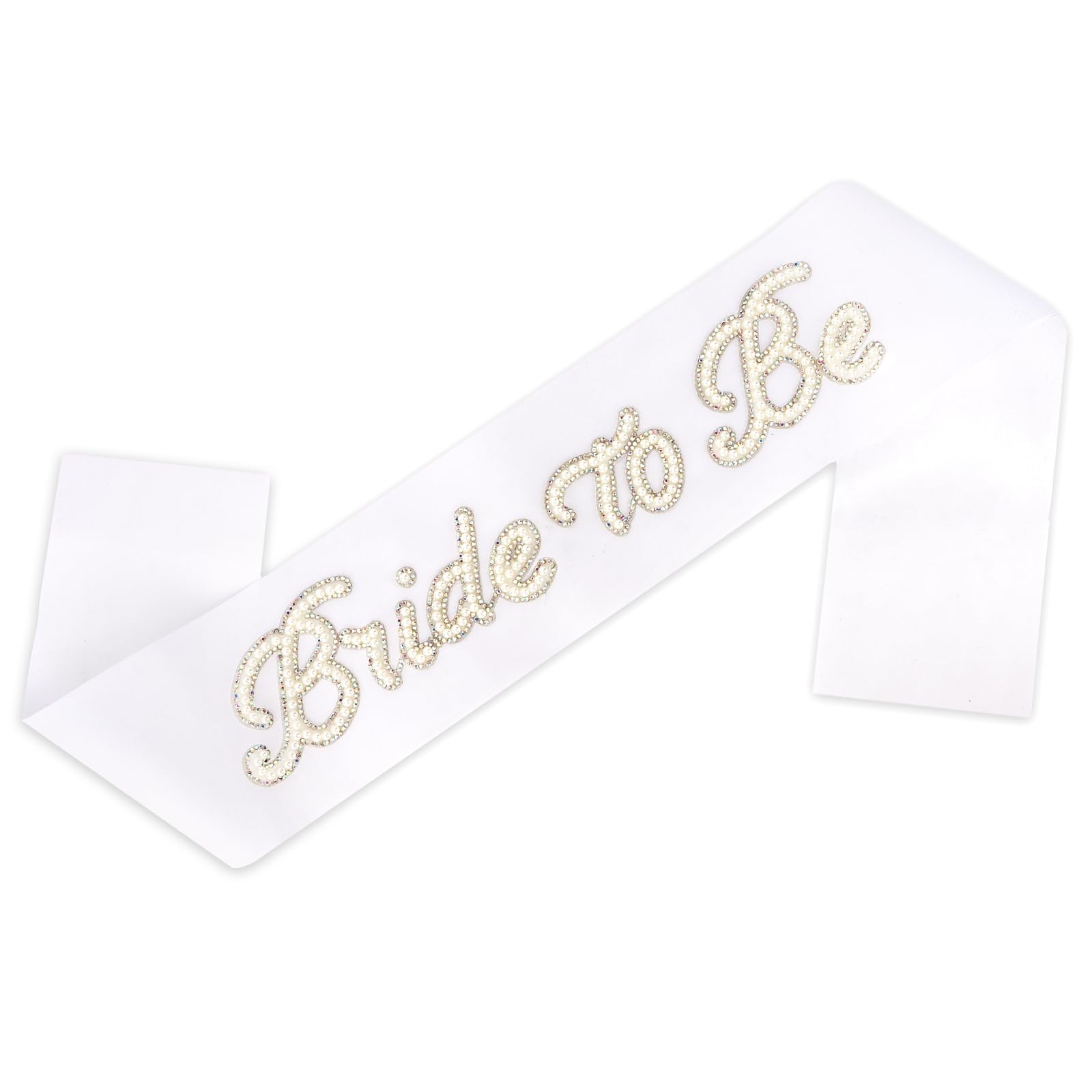 Srotmirw Bride to Be Sash with Rhinestone & Pearl Lettering