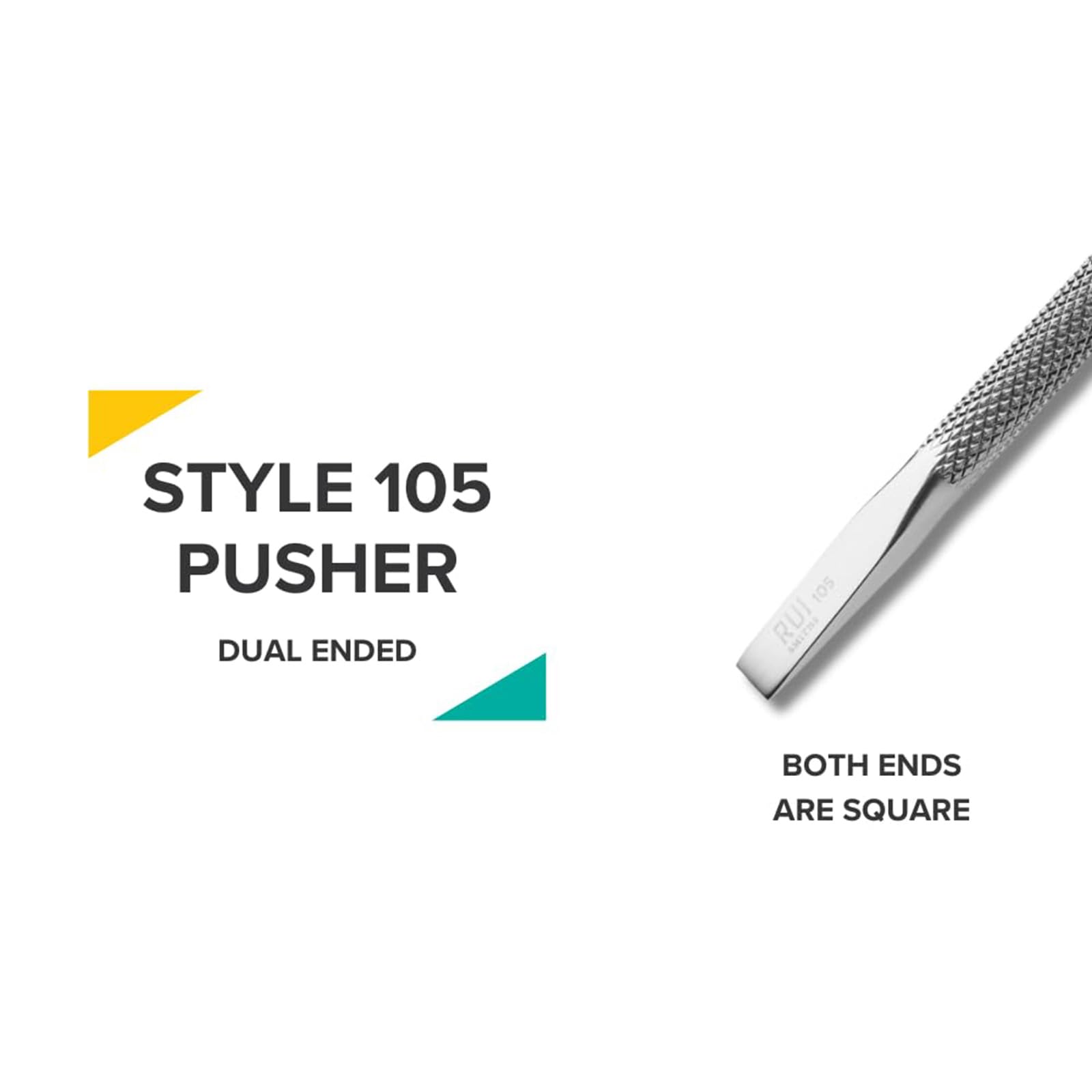 Professional Double Ended Hypoallergenic Stainless Steel Metal Pusher (Cuticle Pusher), argent - Image 4