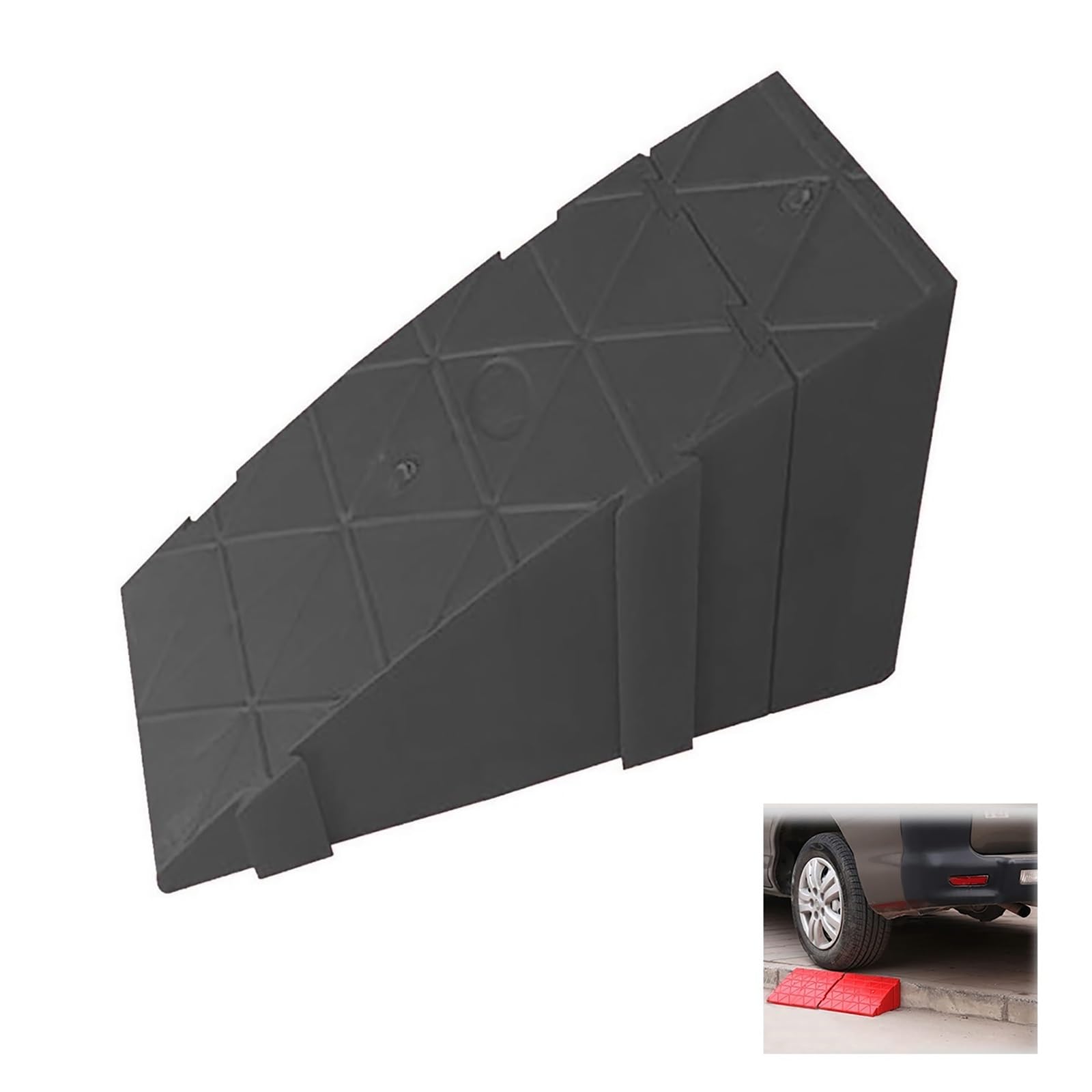 12cm/14cm/16cm/18cm Hohe Tragbare Bordsteinrampen Aus Leichtem Kunststoff, Robustes Schwellenrampen Set Aus Kunststoff, Für Niedrige Autos, Motorräder (Color : 1 pcs, Size : 30x12x18cm)