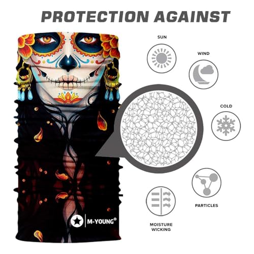 Image of Skull Face Mask Bandanas, Neck Gaiter, Headwear, Magic Scarf, Headband for dust Sun Wind