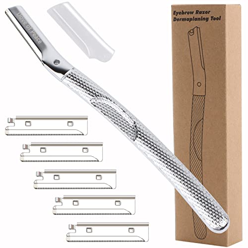 Dermaplaning-Tool-BeautyMetal-eyebrow-knife-face-hair-cleaning-tool-Womens-Shaving-Razors-Blades-Jewel-silver