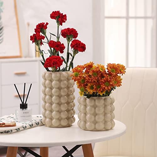 Yanwe1 Bubble Vases, Set Of 2 Ceramic Vases, Tall Vases, Modern Vases, Boho Vases, Decorative Vases, Modern Farmhouse Decor, Vases Decor For Living Room, Dining Table, Wedding, Mantel, Fireplace #TOP3