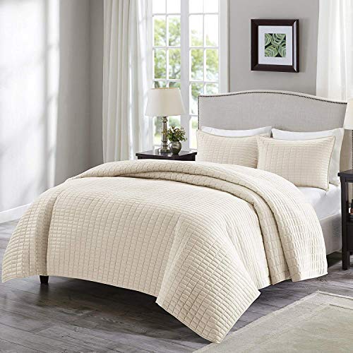 Comfort Spaces Kienna Quilt Coverlet Bedspread Ultra Soft Hypoallergenic All Season Lightweight Filling