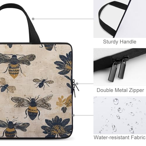 Bolso para laptop unisex amarillo y dorado miniatura 4