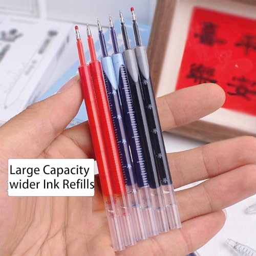 Bolígrafos retráctiles tinta roja gel 6 pcs 0.5mm miniatura 5