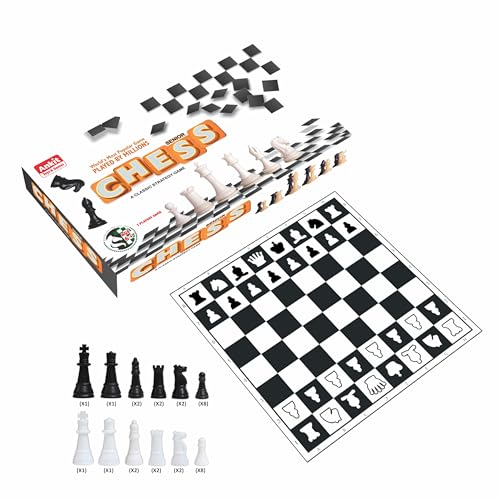 Image of Ankit Toys & Games Classic Chess Game - Classic Strategy Board Game with Durable Chess Pieces and Foldable Board, Ideal for Family Fun & Competitive Play (Board Size 38 * 38 Cm)