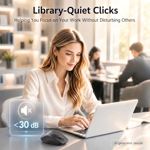 Image of PHILIPS Ergonomic Wireless Mouse, Multi-Device Bluetooth (USB-A /C) for Laptop & Mac /PC, Silent Productivity Mouse with Side Scroll, 5-Level DPI Rechargeable Computer Mouse, Right-Handed Comfort