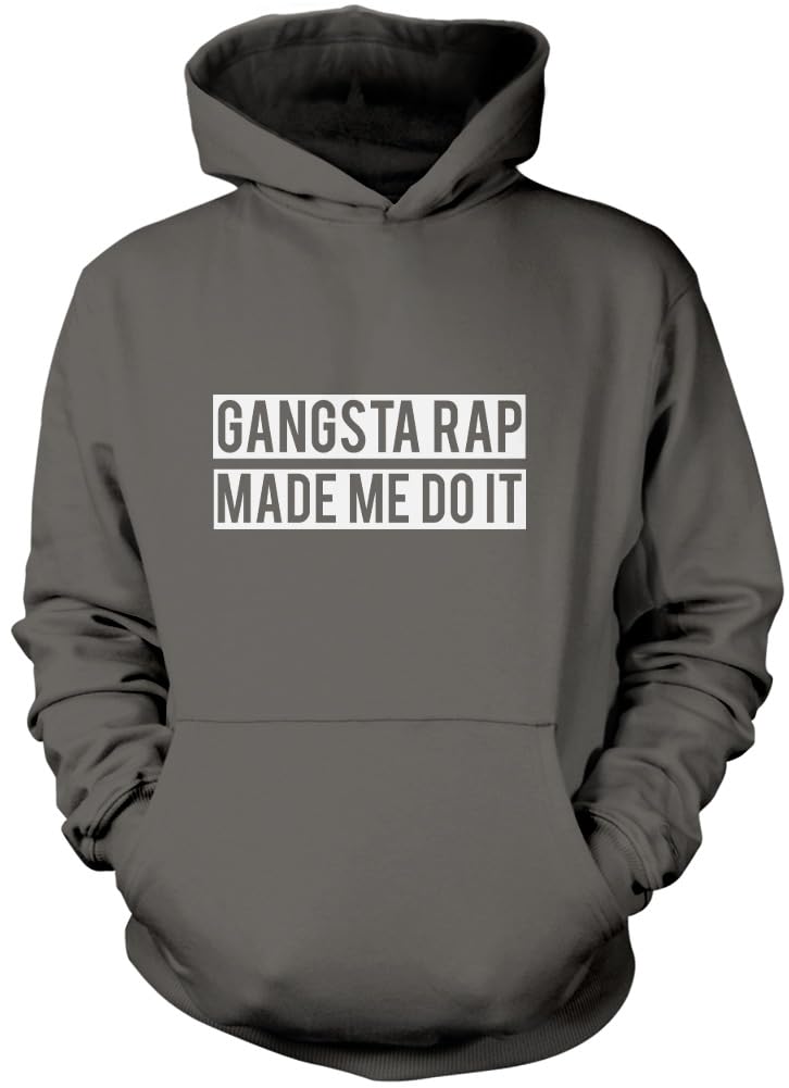 Hotscamp Boys Heather Grey Gangsta Rap Made Me Do It Unisex Hoodie - Grey Medium