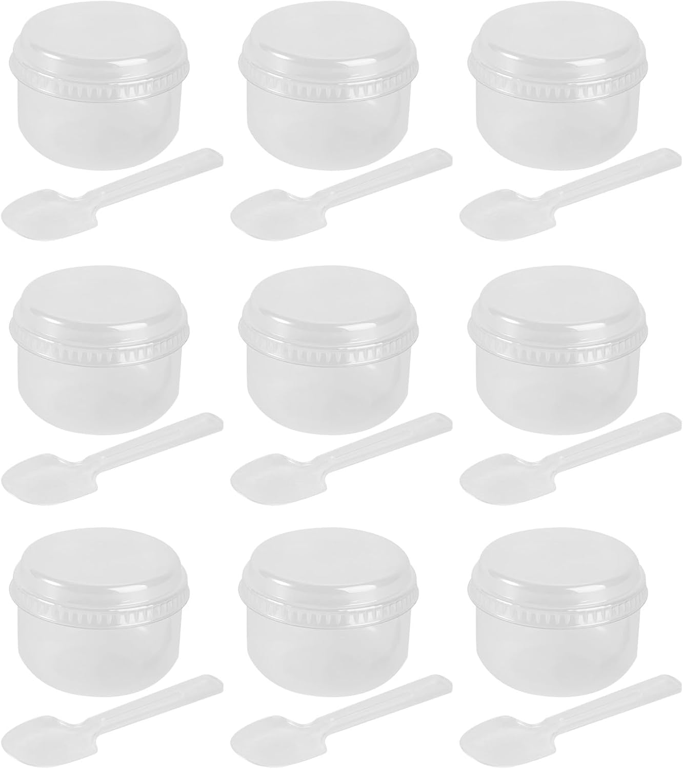 Luxshiny 50 Sets Reusable Pudding Cups with Lids, High Temperature Resistant Baking Beakers for DIY Cake and Dessert, Oven Safe Caramel Pudding Containers for Home and Party Use