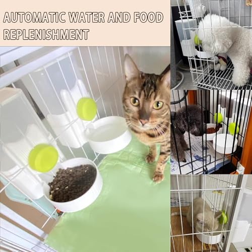 kathson Rabbit Gravity Auto Feeder Set 35oz Hanging Automatic Food Water Dispenser Cage Automatic Feeder Set für Kaninchen Chinchilla Meerschweinchen Igel Frettchen Kitty Puppy(grüne)