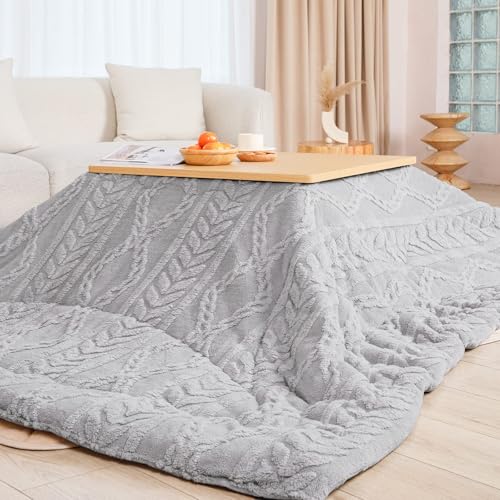 こたつ布団 長方形 大判 こたつふとん 単品 205x245cm こたつ用布団 あったか こたつ掛け布団 厚手 ジャガードボア フランネル リバーシブル 両面使える 適応こたつ台:80〜90×120cm ふわふわ ぽかぽか ぬくぬく 冬用 洗える 静電気防