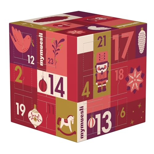 mymuesli Müsli Adventskalender 2025 | 24x verschiedene Bio-Müslis im 2go-Portionsbecher - Für das gesunde Frühstück in Bio-Qualität & ohne Palmöl - Geschenk für Frauen, Männer und Familien