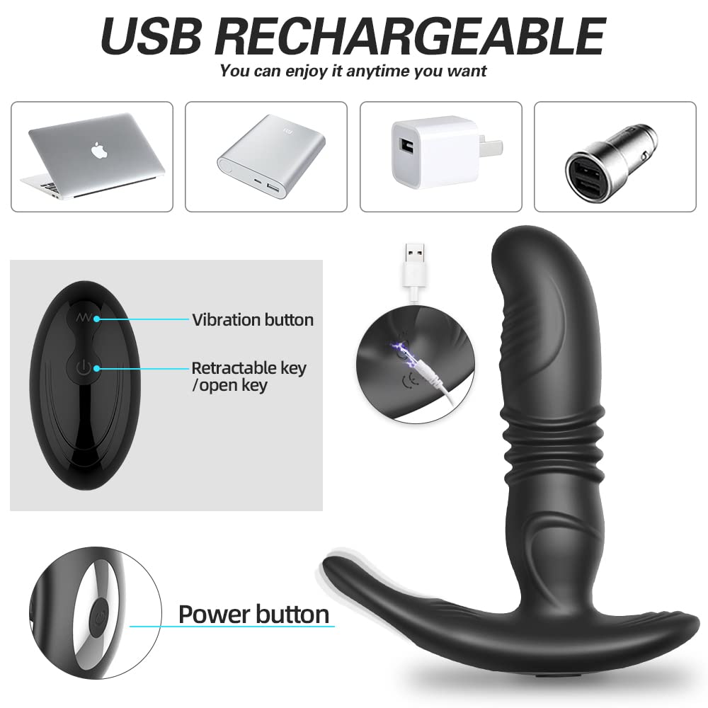 EvaFun Anal Plug mit Stoßfunktion,Anal Vibratoren für herren,Sexspielzeug  für Männer mit mit 10 Vibrationsmodi und 6 Teleskopfunktion,prostata  vibrator : Amazon.de: Drogerie & Körperpflege
