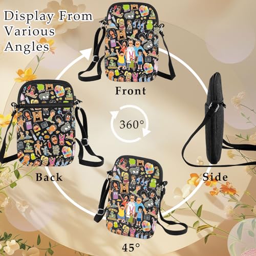 BWWKTOP Hamburger Cartoon Crossbody Bag Linda ＆＆Gene ＆ Louise Fans Gift Tina Belcher Crossover Shoulder Bag4