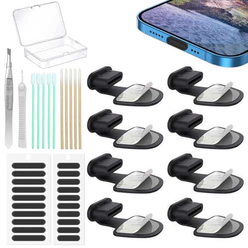 8PCS USB Type C Anti Dust Plugs Cover, C-Type Port Dust Plug, USB C Dust Cover, Anti-Lost USB C...