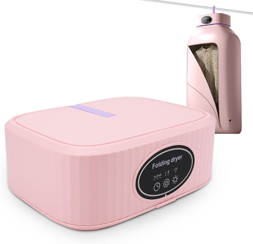 Portable Foldable Electric Dryer for Apartment, RV, Travel, Hotel, Camping - Quick & Easy to Use - Ideal for Light Clothes, Underwear, Baby Clothes