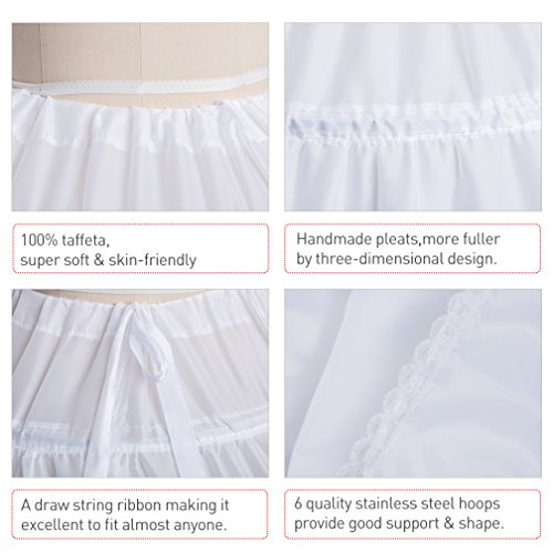 Full A-line Underskirt Hoopless Petticoat Skirt for Women Ball Gown Slip Crinoline Underskirt3