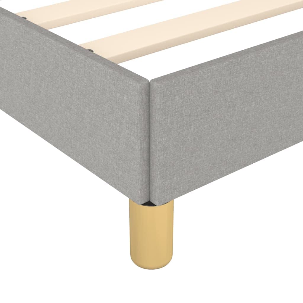Hothingwell Telaio Letto Grigio Chiaro 120x190 Cm Tessuto | Testina regolabile, gambe robuste, doghe in compensato, supporto posteriore per lettura