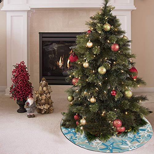 Sapoy SECMXUIAER-5977990 Christmas Tree Skirt Starfish 35.5 Inch Tree Skirt thumb #3