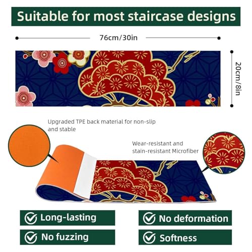 Evita caídas en escaleras con peldaños antideslizantes de madera diseño japonés 15 piezas 5