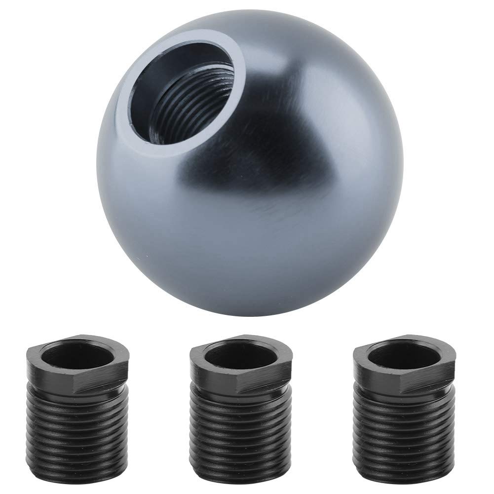 Ebtools Blue,Red,Black Solid Metal Ball Gear Knob - Car Gear Shift Knob,Universal Manual Knob Round Ball Shape(Titanium)