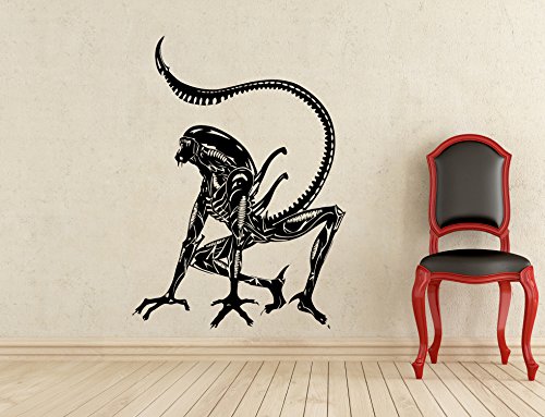 Hannah Larsen Alien Wall Decal Superhero Vinyl Sticker Wall Decor Removable Waterproof Decal (118z) Black