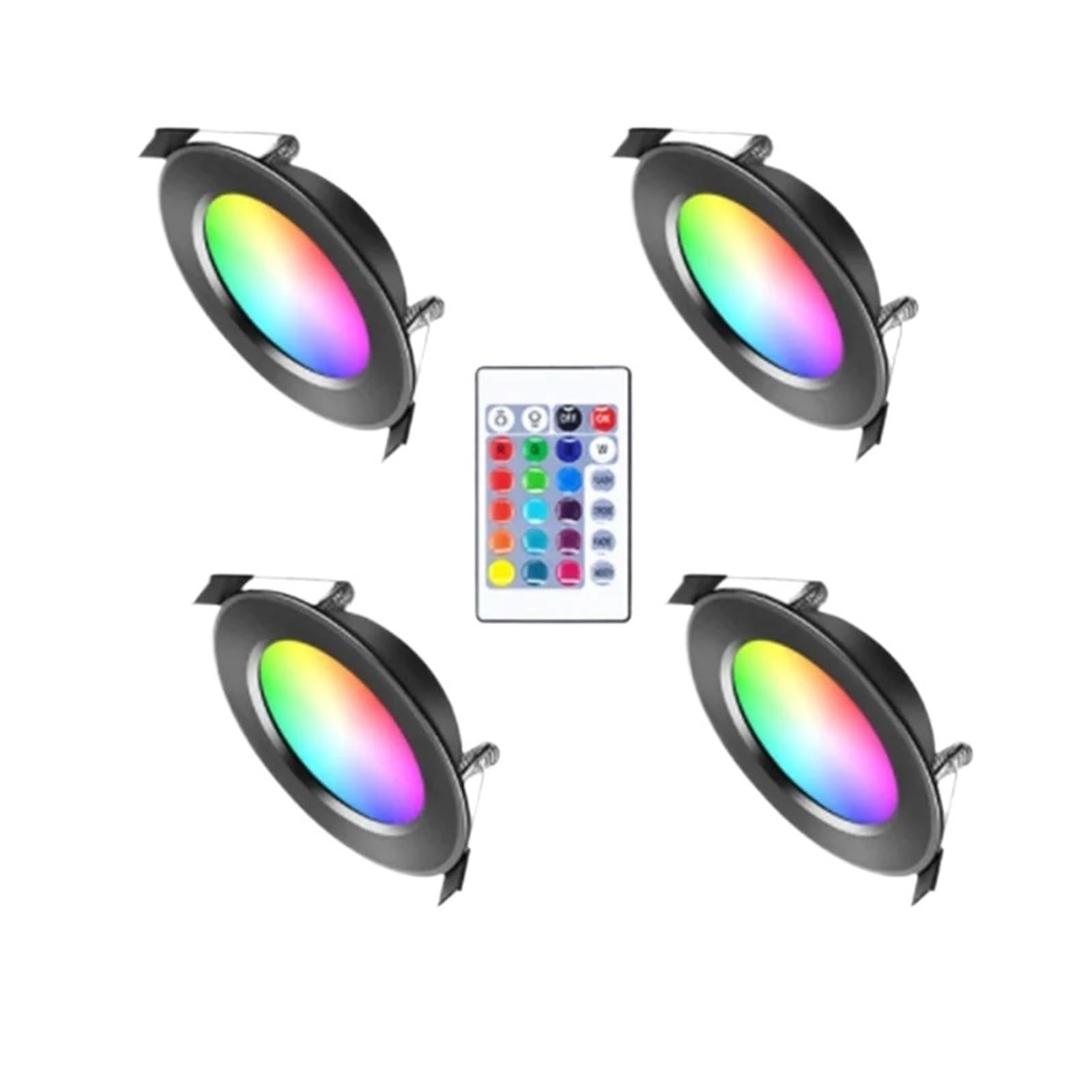 eufeifeiegds 9W RGB-LED-Einbauleuchte mit Fernbedienung, dimmbar, wasserdicht, 220V, for Deckenmontage(WHITE,CHANGEABLE_12W)