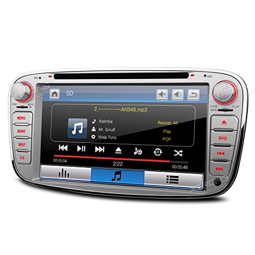 XTRONS 7" HD Touch Screen Autoradio mit Windows CE DVD-Player Autostereo unterstützt GPS Navigation RDS Bluetooth Auto Musik Streaming Lenkradsteuerung FÜR Ford Focus
