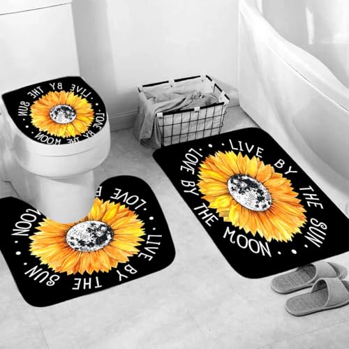 Tapis antidérapant microfibre absorbant avec contour WC 3 pièces - 3