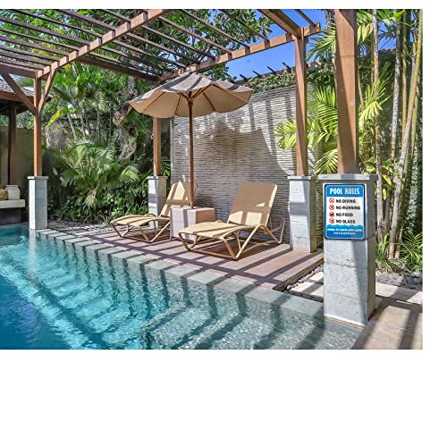 Tqyc Pool Rules Sign, No Diving No Running No Food No Glass, 2-Pack 14” X 10” Rust Free Aluminum Sign, Uv Protected And Weatherproof, Durable Ink, Easy To Install #TOP5