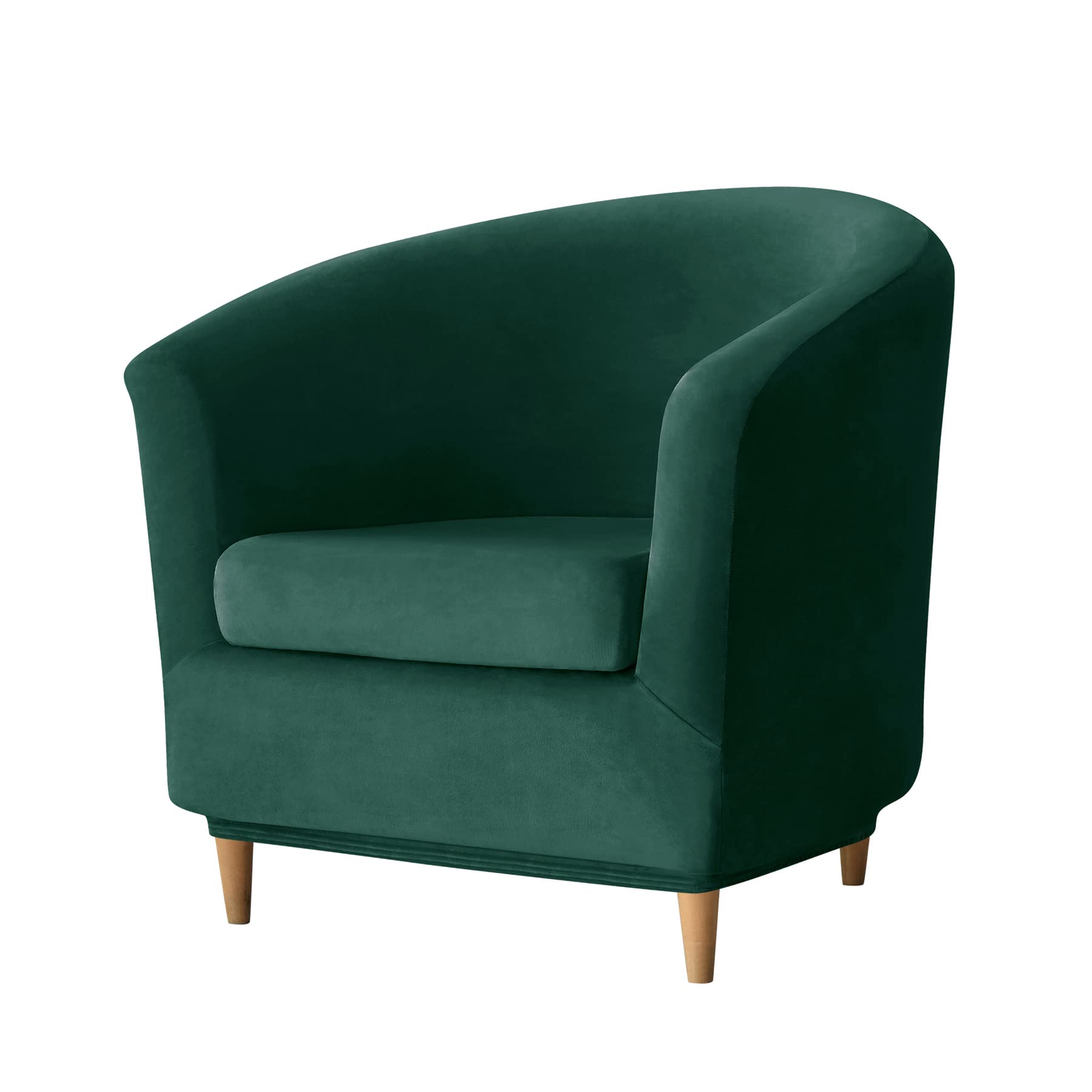 GYHH Velvet Tub Chair Slipcover - Club Chair Covers - Armchair Slipcovers,Sofa Covers,Couch Covers Furniture Protector for Home Decor (25# Dark Green,2-PIECE)