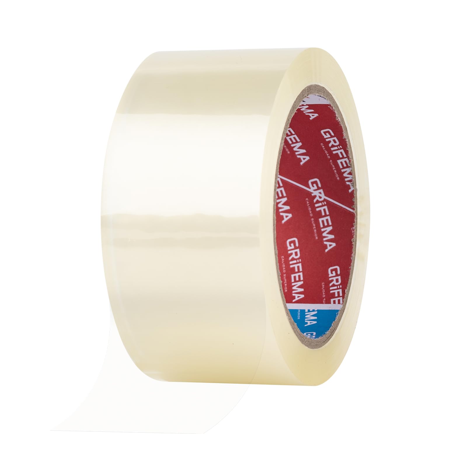 GRIFEMA GA4003-1 Heavy Duty Parcel Tape, Clear Low Noise, Strong Adhesive 5cm x 66m, Industrial Packing Tape for Boxes & Moving House