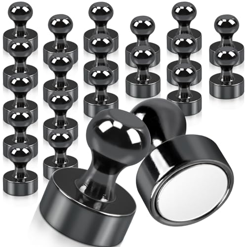 FPMYB 20 Stück Starke Magnete Schwarz 12 X 16mm, Neodym Mini Magnete für Magnettafel, Kühlschrank, Pinnwand, Kegelmagnete, Whiteboard, Büro