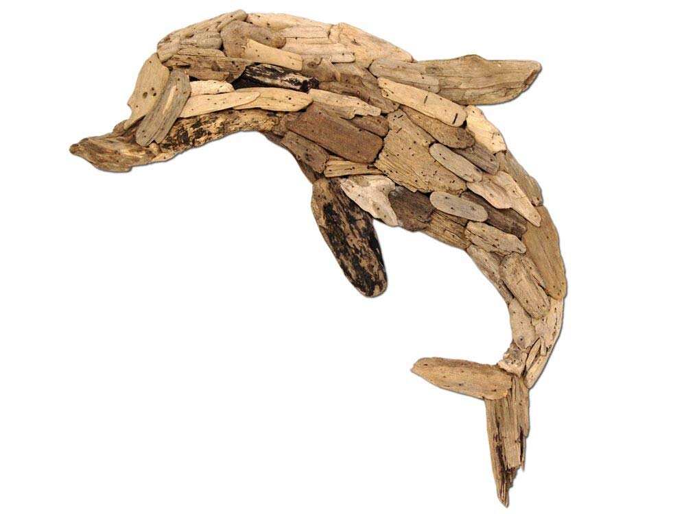 EESTERN FBA_1322 - Decorazione da parete in legno con delfino (60 cm