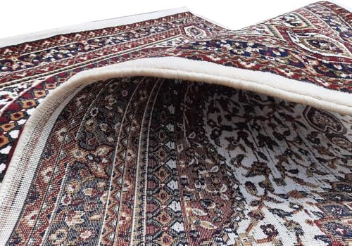 Image of Kashmiri Design Traditional Carpets for Living Room 8x11 Feet (240 x 330 Cm) Drawing Room Hall Ivory Colour