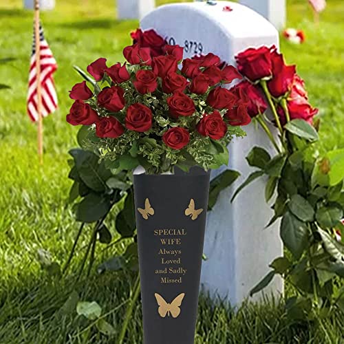 PHG Limited Edition Graveside Flower Vase with Personalised Verse, Black - Image 4