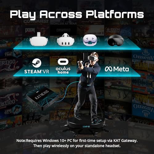 Image of KAT Walk C2 CORE VR Treadmill | 360 Omnidirectional Walking Pad for Immersive Gaming & Home Fitness | Compatible with SteamVR, Oculus, Quest | Game-Tuned Motion Support for VR Enthusiasts US Size 9