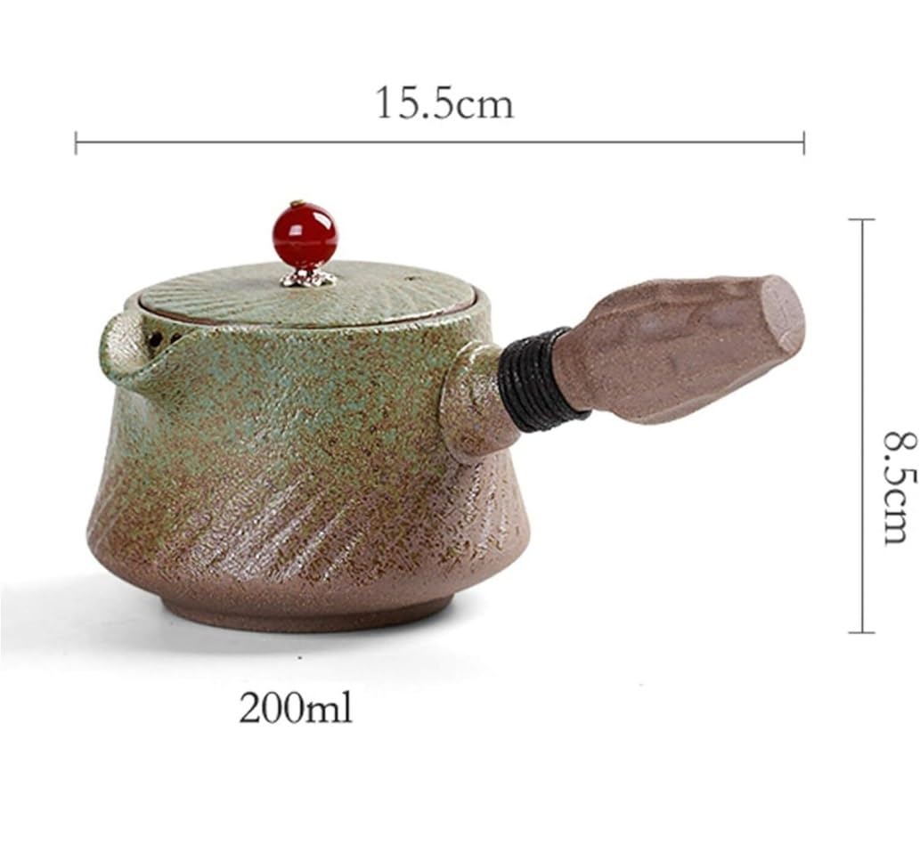 Tetera Tradicional,China Tetera De Porcelana Cerámica China Portátil 200Ml/0,2L para Negocios Pícnic Al Aire Libre Amante(Grün)