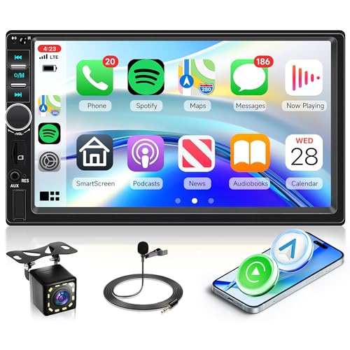 Double Din Car Stereo Carplay Android Auto, Rimoody 7 Inch HD