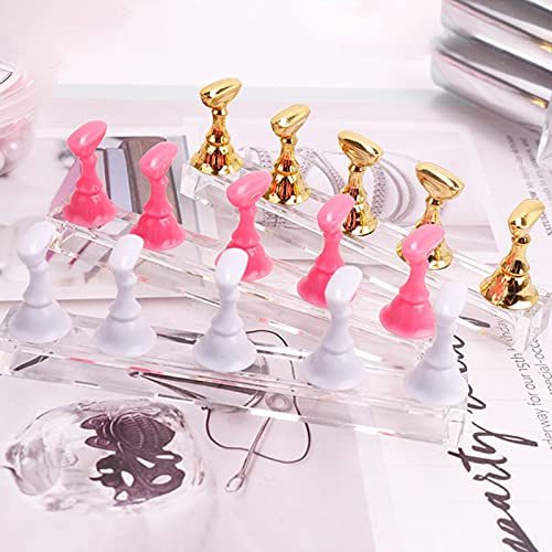 Soporte de uñas acrílico para práctica de arte miniatura 5