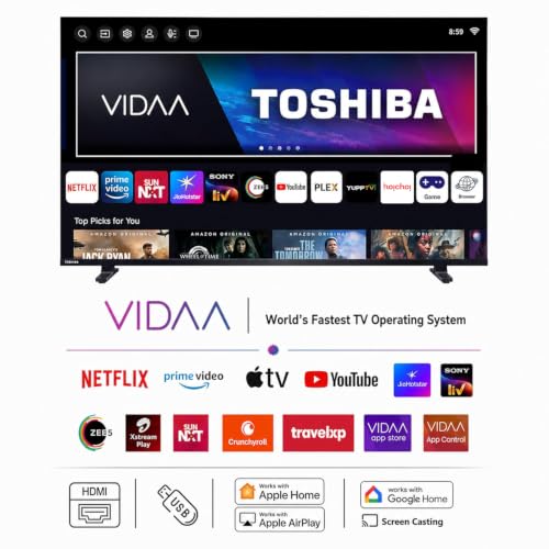 Image of Toshiba 40 Inch QLED Smart TV (40V37SP) | 60 Hz | REGZA Engine, VIDAA OS, Game Mode, DTS Virtual:X, WiFi, Direct LED