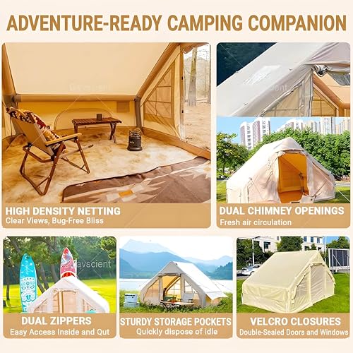 Carpa Inflable para Camping 2-8 Personas con Bomba y Dosel miniatura 4