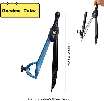Protractor and Compass for Geometry Professional Compass Accurate Woodworking Compass with Penholder Adjustable Drawing