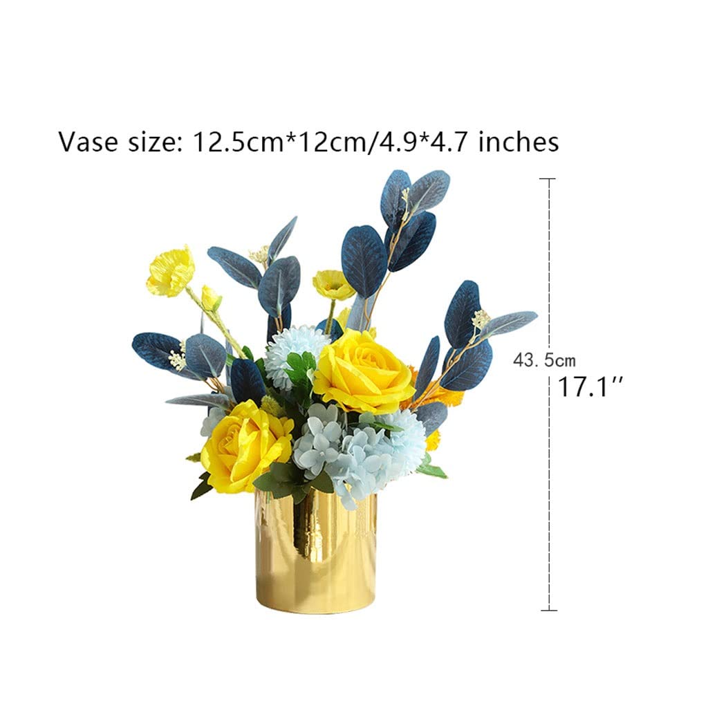 Ramo de Flores Artificiales Falsas de Alta Gama, de Tela de Seda, jarrones de cerámica Gouda para decoración navideña del hogar, arreglos Ornamentales para mesas de Boda.