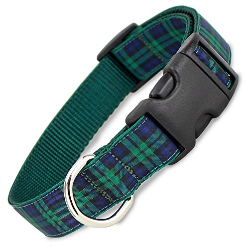 The Tartan Dog Collar 8 Blackwatch Plaid Dog Collar, Medium Dogs, 22 - 35lbs (Collar: ...