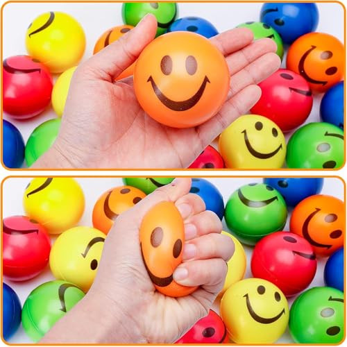 LovesTown 20 PCS Squeeze Toys, 2.5 Inch Smile Face Stress Balls Office Sensory Fidget Toys for Desk Adults Kids Stress Relief Gifts for Coworker Colleague Classroom Prize Goodie Bag Stuffer - Image 4