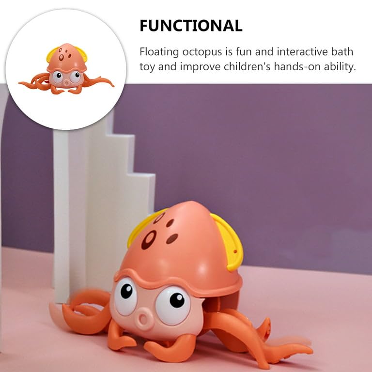 Image of COSMOBABY Premium Amphibian Octopus Bath Toy Pull Along & Bath Toy|Swimming Octopus with String Attached|Interactive & Early Learning Toy|Floating BathtubToy