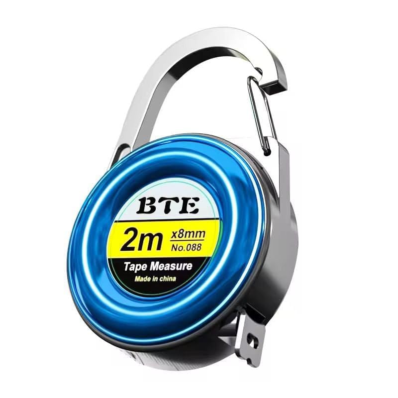 Mini Tape Measure with Keychain, 2m, Portable, Metal Body, for Home, Tailoring, DIY (2M /8MM)-picture-17